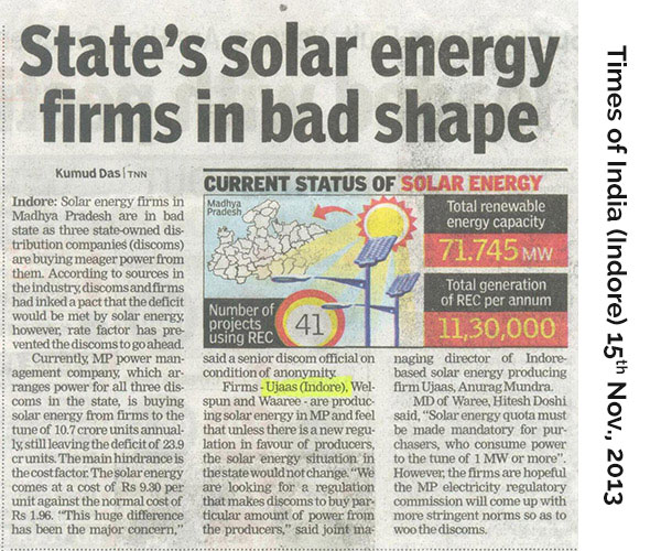 November 2013 Ujaas Energy Ltd